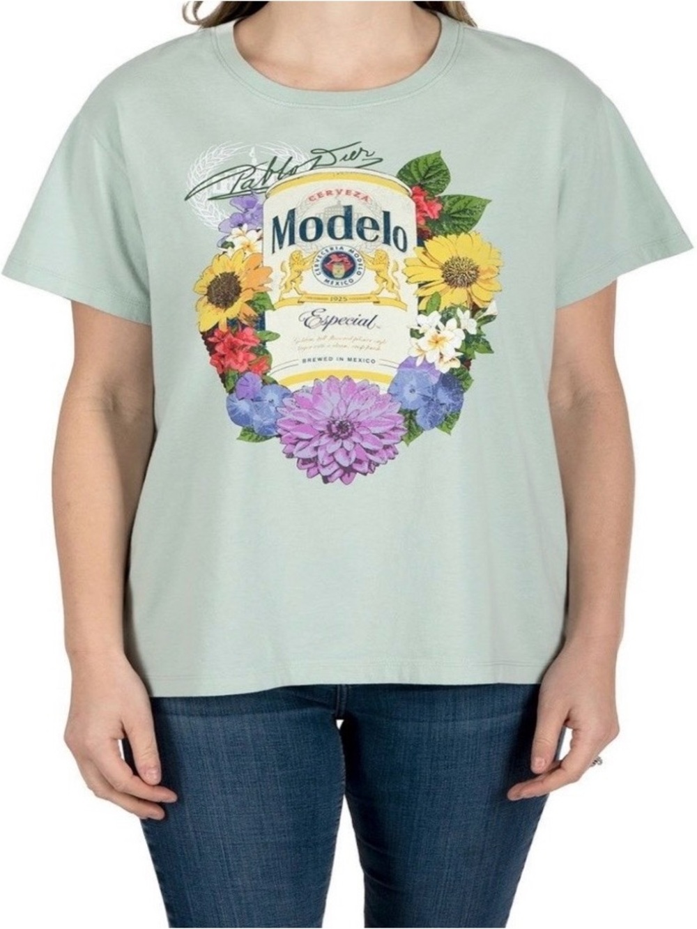 ModelCo Light Mint Modelo Logo OVERSIZED Tee